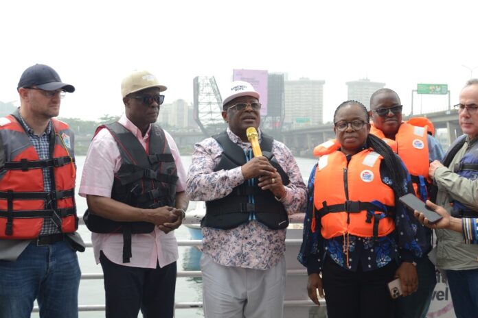 Photos: Edun, Umahi Use LASWA Facilities Ferries To Inspect Third Mainland Bridge