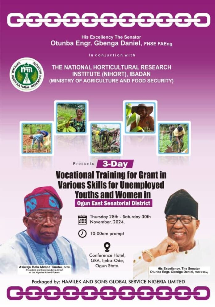 Sen. Daniel Announces Vocational Training Program For Ogun East Youth